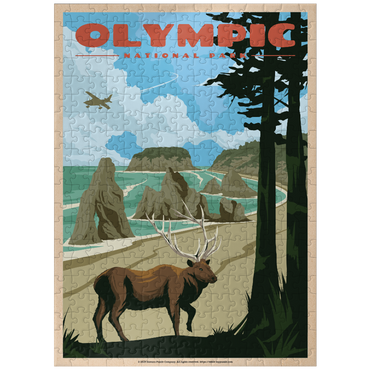 puzzleplate Olympic National Park - Wapiti at Ruby Beach, Vintage Travel Poster 300 Jigsaw Puzzle