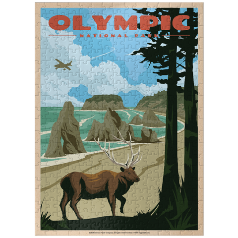 puzzleplate Olympic National Park - Wapiti at Ruby Beach, Vintage Travel Poster 300 Jigsaw Puzzle