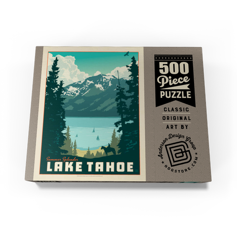 Lake Tahoe: Tahoe Summer, Vintage Poster 500 Jigsaw Puzzle box view3