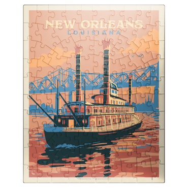 puzzleplate New Orleans: Sunset River Cruise, Vintage Poster 100 Jigsaw Puzzle