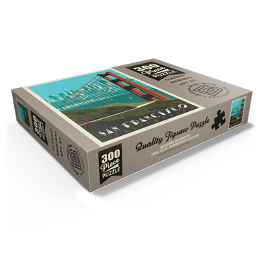 San Francisco: Golden Gate Bridge skyline, vintage poster 300 Jigsaw Puzzle box view1