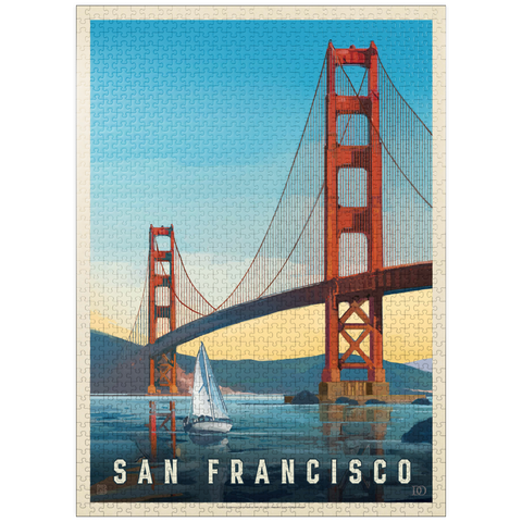 puzzleplate San Francisco: Under The Golden Gate, Vintage Poster 1000 Jigsaw Puzzle