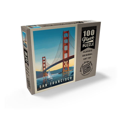 San Francisco: Under The Golden Gate, Vintage Poster 100 Jigsaw Puzzle box view2