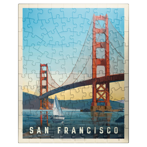 puzzleplate San Francisco: Under The Golden Gate, Vintage Poster 100 Jigsaw Puzzle