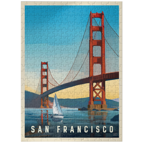puzzleplate San Francisco: Under The Golden Gate, Vintage Poster 300 Jigsaw Puzzle