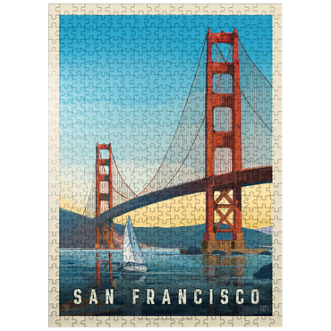 puzzleplate San Francisco: Under The Golden Gate, Vintage Poster 500 Jigsaw Puzzle