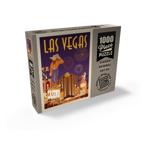 Las Vegas: Viva Vintage Vegas, Vintage Poster 1000 Jigsaw Puzzle box view2