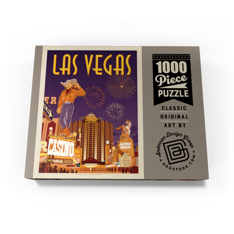 Las Vegas: Viva Vintage Vegas, Vintage Poster 1000 Jigsaw Puzzle box view3