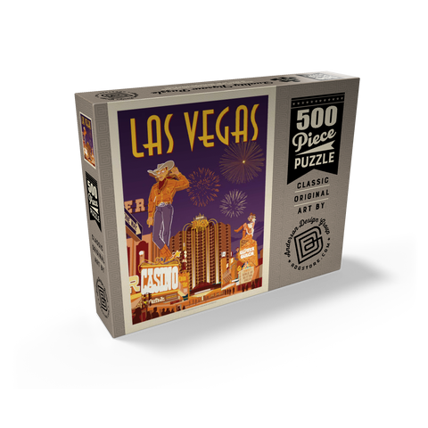 Las Vegas: Viva Vintage Vegas, Vintage Poster 500 Jigsaw Puzzle box view2