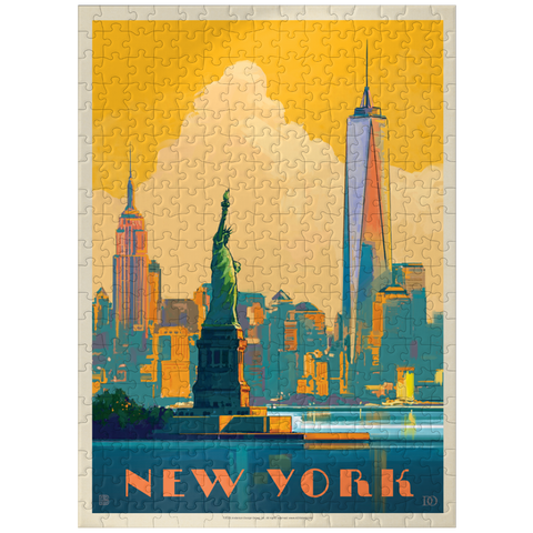 puzzleplate New York City: Skyline Glow, Vintage Poster 300 Jigsaw Puzzle