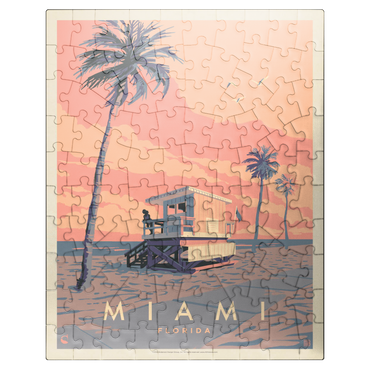 puzzleplate Miami, FL: Lifeguard Tower, Vintage Poster 100 Jigsaw Puzzle
