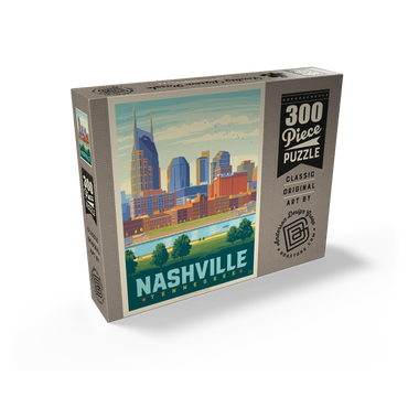 Nashville Skyline: Summer On The Riverfront, Vintage Poster 300 Jigsaw Puzzle box view2