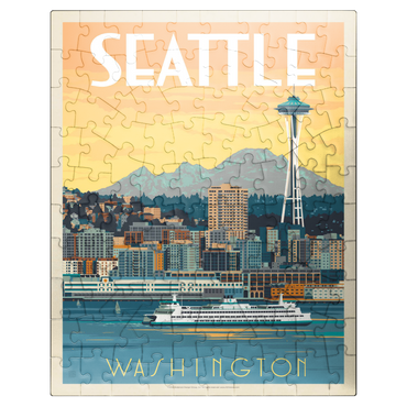 puzzleplate Seattle, WA: Ferry, Vintage Poster 100 Jigsaw Puzzle