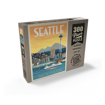 Seattle, WA: Ferry, Vintage Poster 300 Jigsaw Puzzle box view2