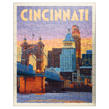 puzzleplate Cincinnati, OH: Riverfront, Vintage Poster 100 Jigsaw Puzzle