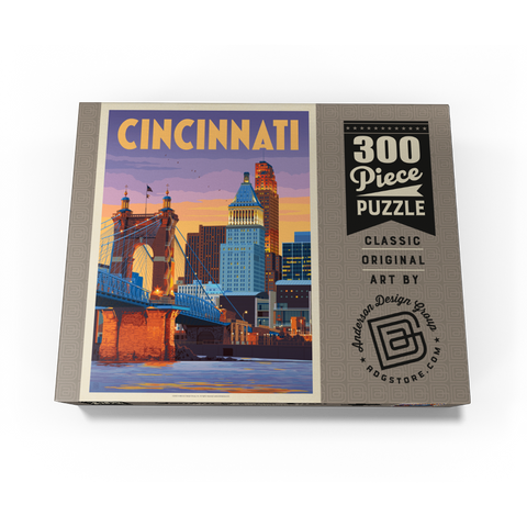 Cincinnati, OH: Riverfront, Vintage Poster 300 Jigsaw Puzzle box view3