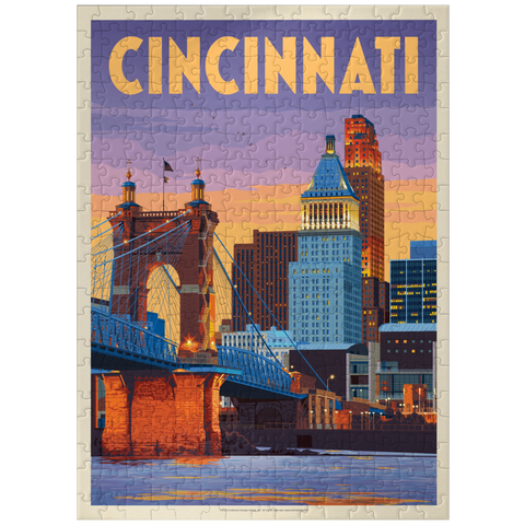 puzzleplate Cincinnati, OH: Riverfront, Vintage Poster 300 Jigsaw Puzzle