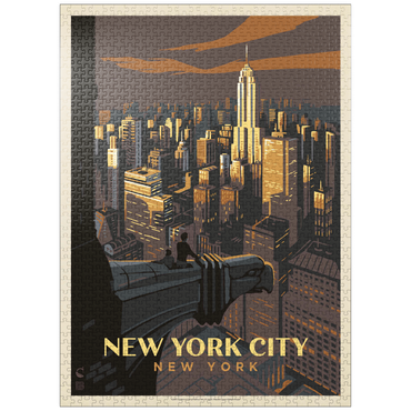 puzzleplate New York City: Eagle's View, Vintage Poster 1000 Jigsaw Puzzle