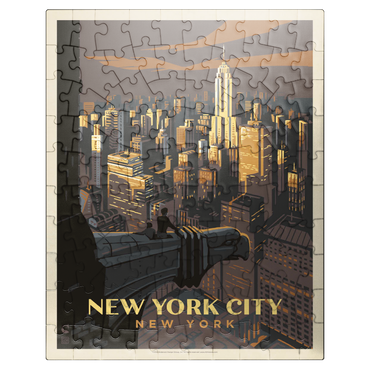 puzzleplate New York City: Eagle's View, Vintage Poster 100 Jigsaw Puzzle