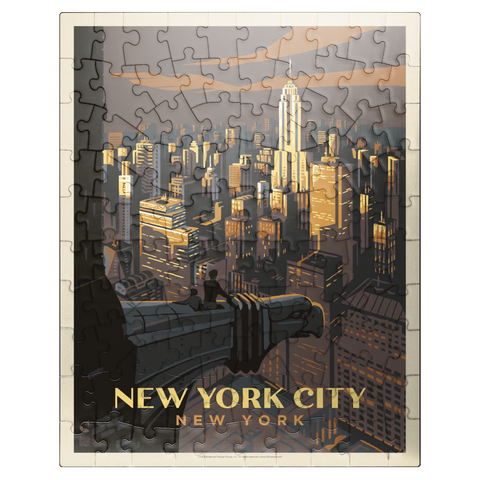 puzzleplate New York City: Eagle's View, Vintage Poster 100 Jigsaw Puzzle