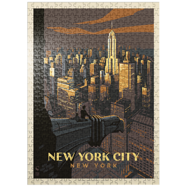 puzzleplate New York City: Eagle's View, Vintage Poster 500 Jigsaw Puzzle