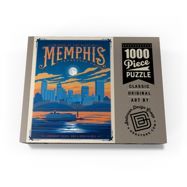 Memphis, TN: Home of Blues, Rock n' Roll, and Soul, Vintage Poster 1000 Jigsaw Puzzle box view3