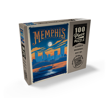 Memphis, TN: Home of Blues, Rock n' Roll, and Soul, Vintage Poster 100 Jigsaw Puzzle box view2
