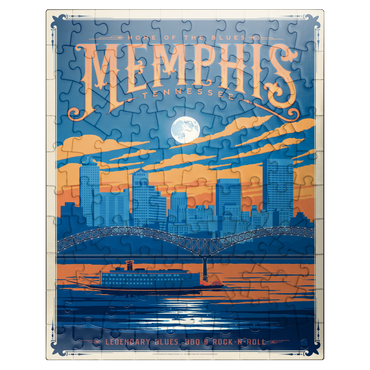 puzzleplate Memphis, TN: Home of Blues, Rock n' Roll, and Soul, Vintage Poster 100 Jigsaw Puzzle