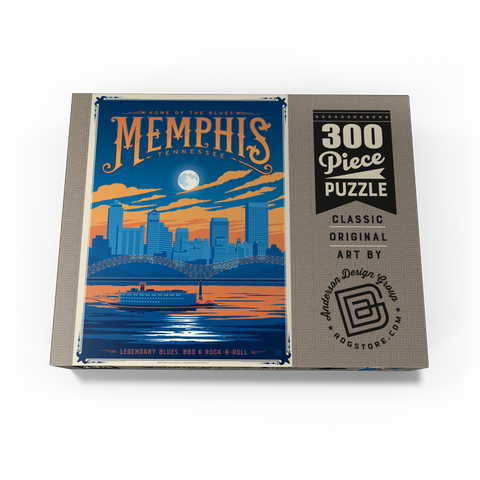 Memphis, TN: Home of Blues, Rock n' Roll, and Soul, Vintage Poster 300 Jigsaw Puzzle box view3