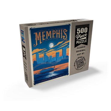 Memphis, TN: Home of Blues, Rock n' Roll, and Soul, Vintage Poster 500 Jigsaw Puzzle box view2
