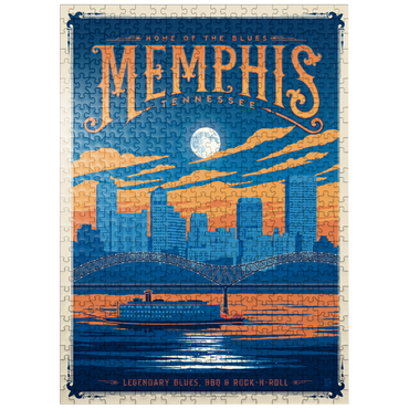 puzzleplate Memphis, TN: Home of Blues, Rock n' Roll, and Soul, Vintage Poster 500 Jigsaw Puzzle