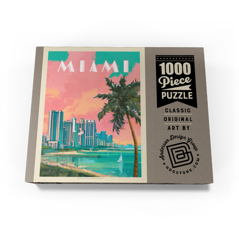 Miami, FL: South Beach, Vintage Poster 1000 Jigsaw Puzzle box view3