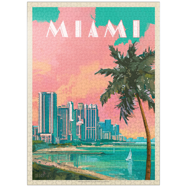 puzzleplate Miami, FL: South Beach, Vintage Poster 1000 Jigsaw Puzzle