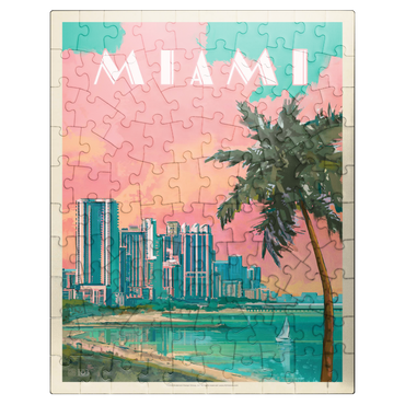 puzzleplate Miami, FL: South Beach, Vintage Poster 100 Jigsaw Puzzle