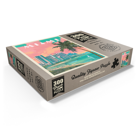 Miami, FL: South Beach, Vintage Poster 300 Jigsaw Puzzle box view1