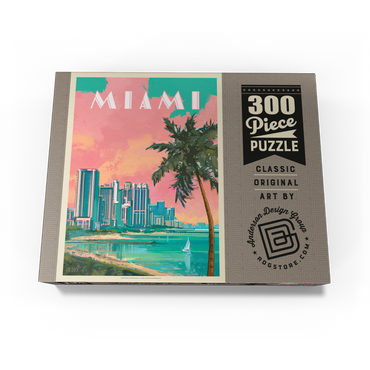 Miami, FL: South Beach, Vintage Poster 300 Jigsaw Puzzle box view3