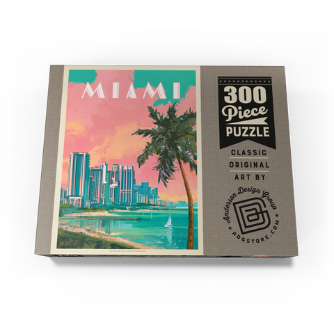 Miami, FL: South Beach, Vintage Poster 300 Jigsaw Puzzle box view3
