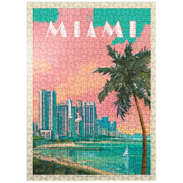 puzzleplate Miami, FL: South Beach, Vintage Poster 500 Jigsaw Puzzle