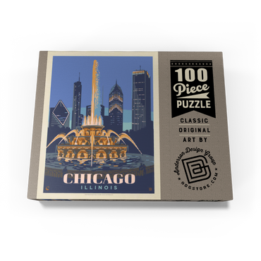 Chicago, IL: Fountain Of Light, Vintage Poster 100 Jigsaw Puzzle box view3