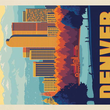 Denver, Colorado: City Park, Vintage Poster 1000 Jigsaw Puzzle 3D Modell