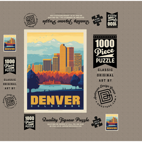 Denver, Colorado: City Park, Vintage Poster 1000 Jigsaw Puzzle box 3D Modell