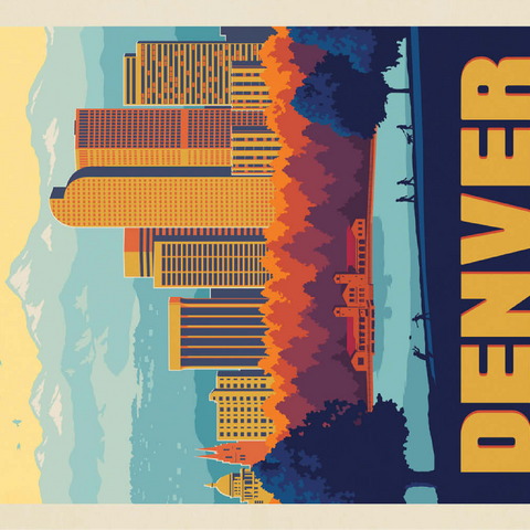 Denver, Colorado: City Park, Vintage Poster 100 Jigsaw Puzzle 3D Modell