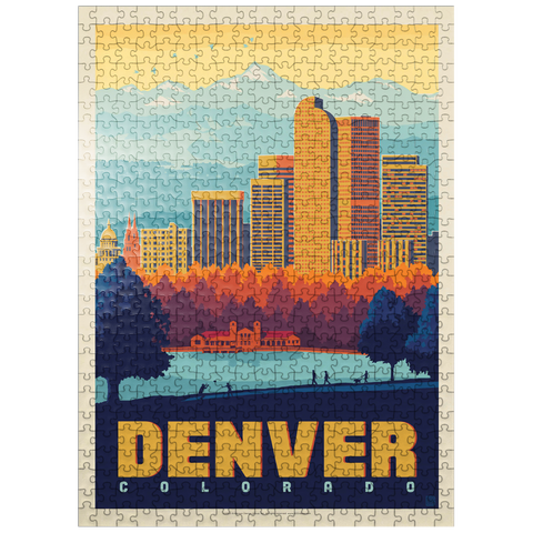 puzzleplate Denver, Colorado: City Park, Vintage Poster 500 Jigsaw Puzzle