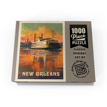 New Orleans: Riverboat, Vintage Poster 1000 Jigsaw Puzzle box view3