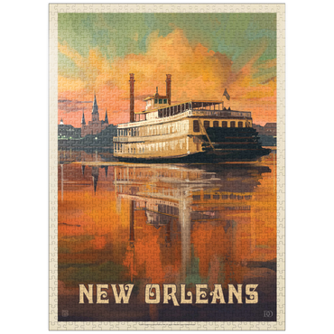 puzzleplate New Orleans: Riverboat, Vintage Poster 1000 Jigsaw Puzzle