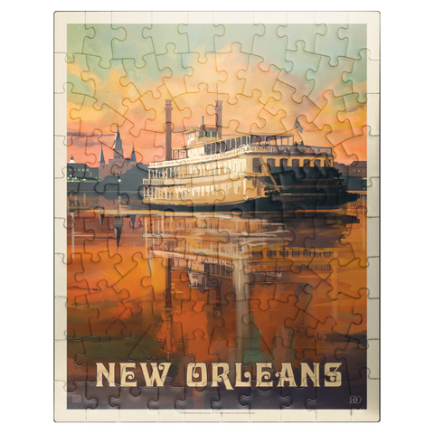 puzzleplate New Orleans: Riverboat, Vintage Poster 100 Jigsaw Puzzle