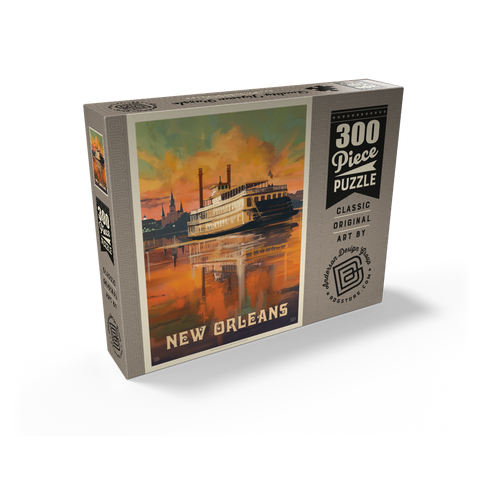 New Orleans: Riverboat, Vintage Poster 300 Jigsaw Puzzle box view2