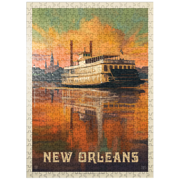puzzleplate New Orleans: Riverboat, Vintage Poster 500 Jigsaw Puzzle