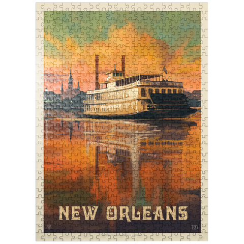 puzzleplate New Orleans: Riverboat, Vintage Poster 500 Jigsaw Puzzle