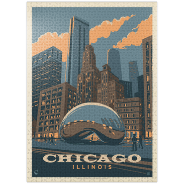 puzzleplate Chicago, IL: Magic Bean, Vintage Poster 1000 Jigsaw Puzzle